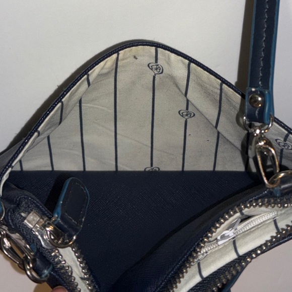 Brighton Navy Blue Crossbody with A Green Heart Design - Picture 7 of 9